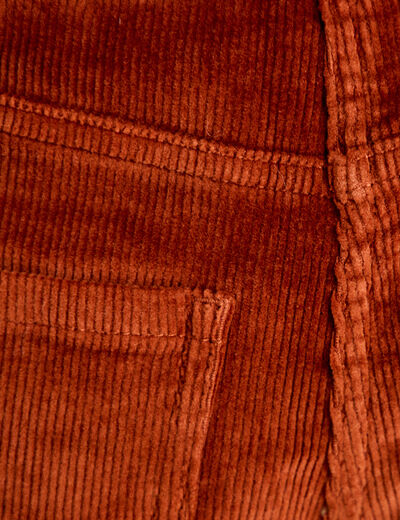 Pantalon barrel en velours marron cognac femme