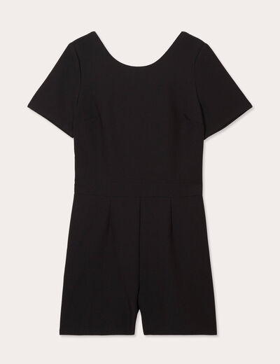 Combishort ajustée noeud dos noir femme
