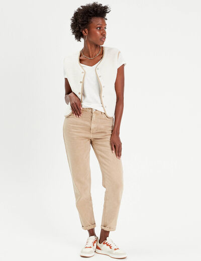 T-shirt manches courtes ecru femme
