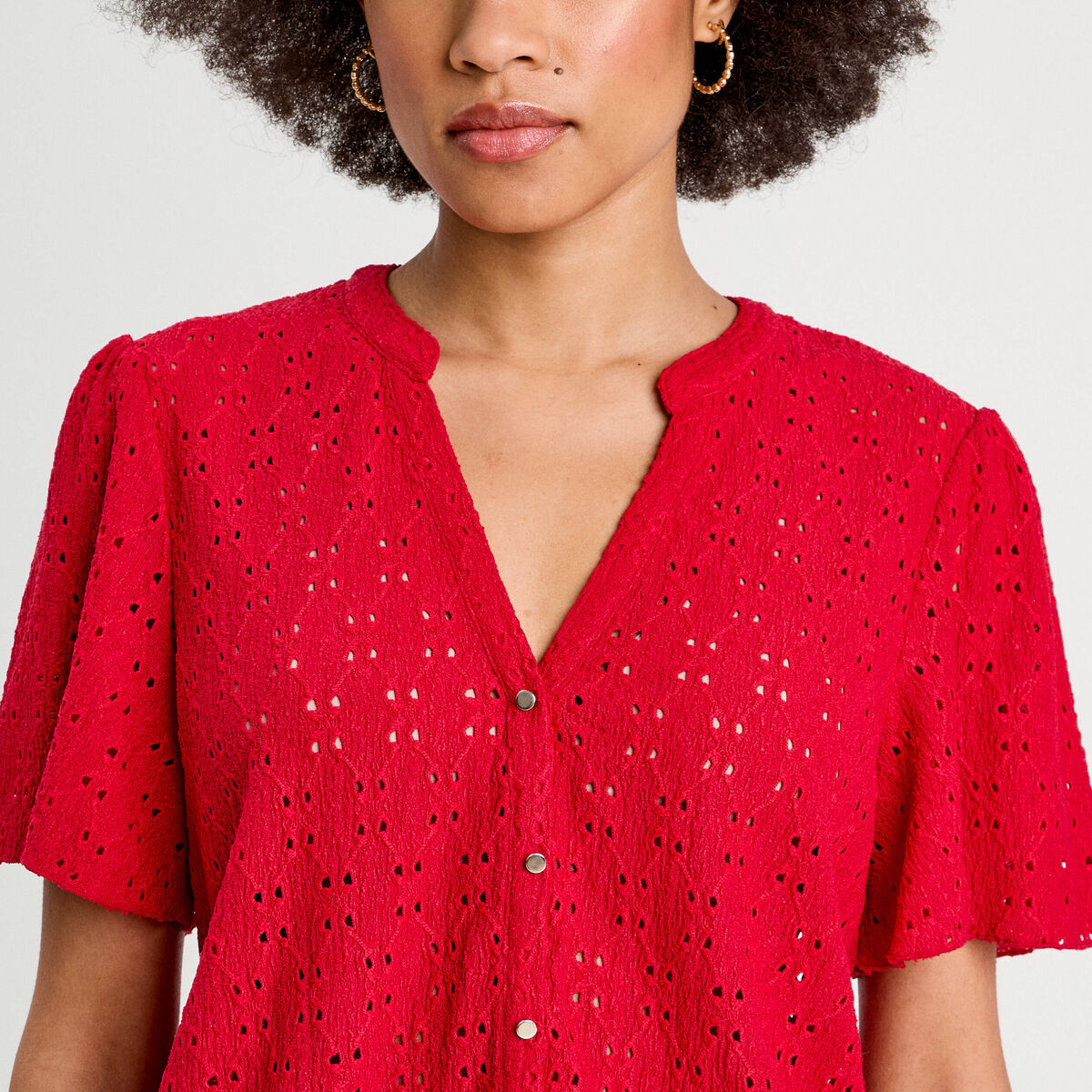 T-shirt manches courtes rouge femme