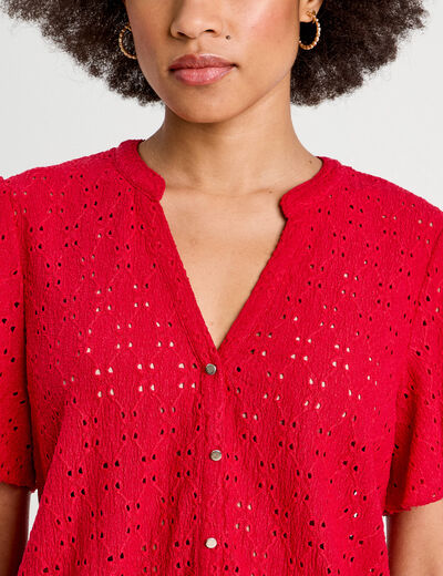 T-shirt manches courtes rouge femme