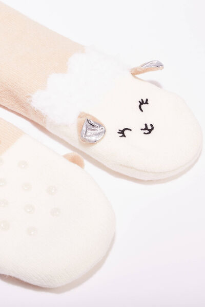 Chaussettes d'intérieur sable femme