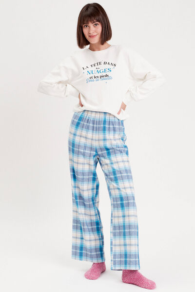 Ensemble pyjama 2 pièces bleu pastel femme