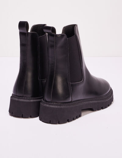 Bottines chelsea avec chaînes noir femme