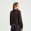 Blouse avec volants noir femme