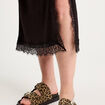 Jupe midi droite fendue noir femme