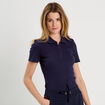 Polo manches courtes zippé bleu marine femme