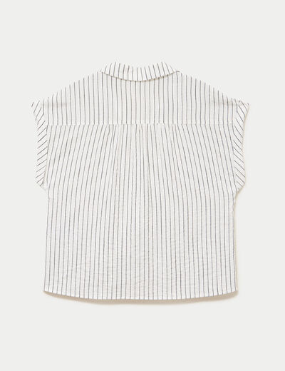 Blouse sans manches col v blanc femme