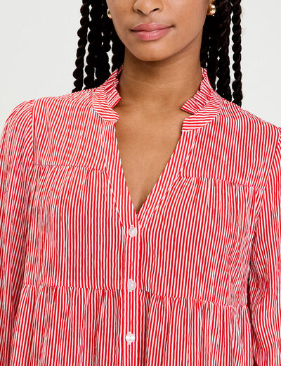 Blouse manches 3/4 rouge vif femme