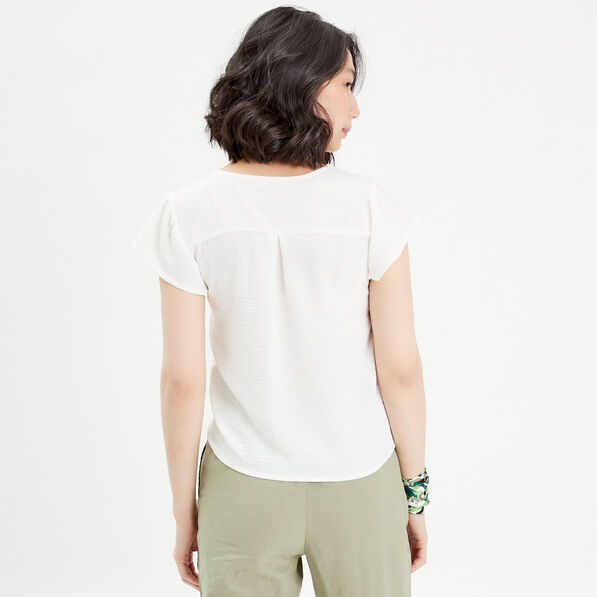 Blouse manches courtes ecru femme