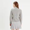 Pull col montant gris foncé femme