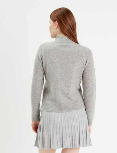 Pull col montant gris foncé femme