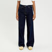 Jeans wide leg taille haute denim blue black femme