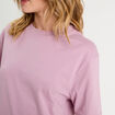 T-shirt oversize col rond vieux rose femme