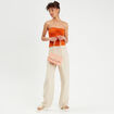 Bandeau cropped bustier orange foncé femme