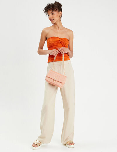 Bandeau cropped bustier orange foncé femme