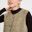 Gilet sans manches velours vert femme