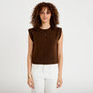 Gilet sans manches marron fonc&eacute; femme