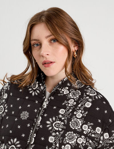 Veste matelassée zippée noir femme