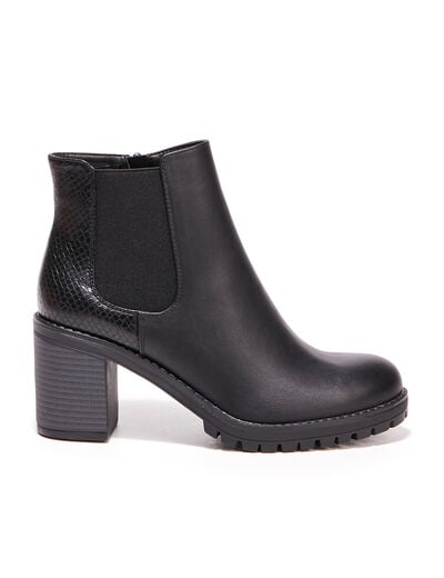 Bottines chelsea à talons noir femme