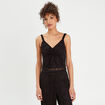 Débardeur cropped dentelle noir femme