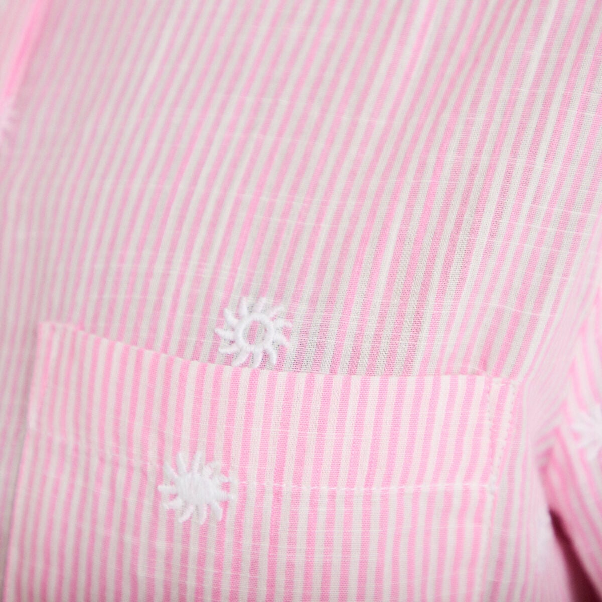 Chemise brod&eacute;e manches longues rose femme