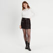 Jupe droite détails zippés noir femme