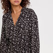 Robe droite ceintur&eacute;e blanc femme