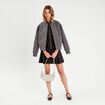 Robe trapèze zippée noir femme