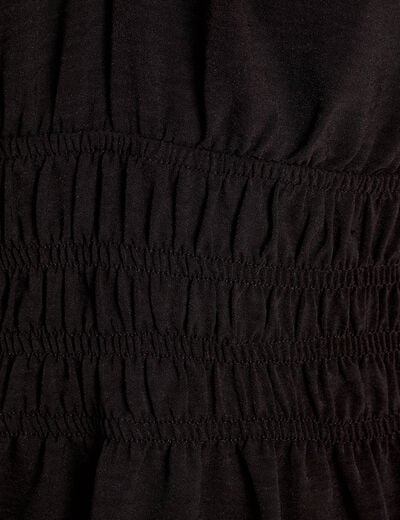 Robe évasée fluide noir femme