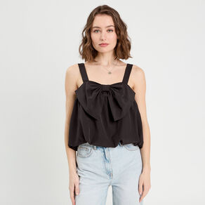 blouse effet boule et noeud noir femme Blouse effet boule et noeud noir femme