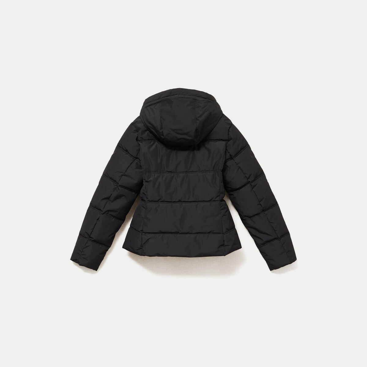 Doudoune cintr&eacute;e &agrave; capuche noir femme