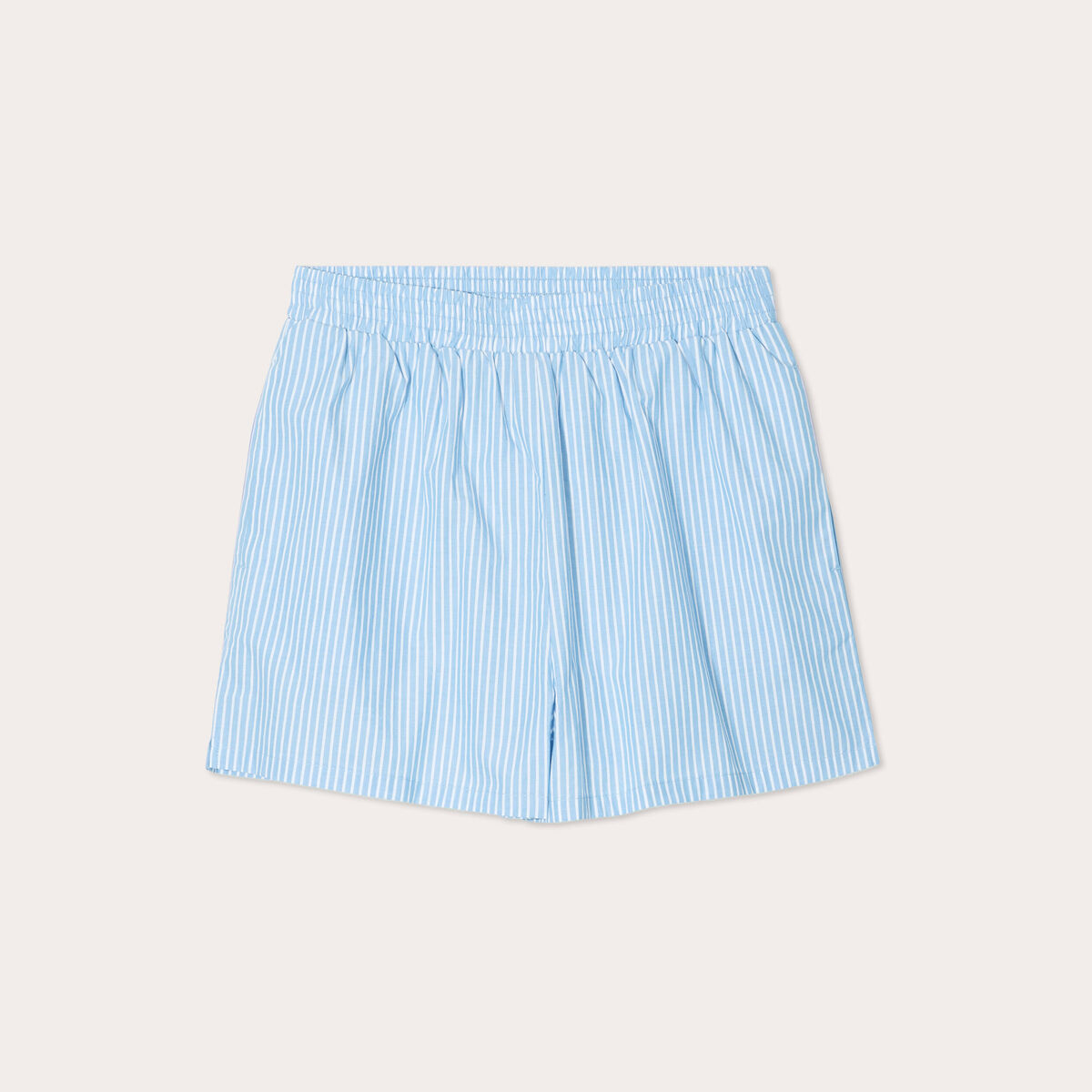Short droit bleu femme