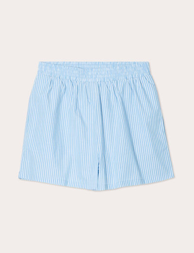 Short droit bleu femme