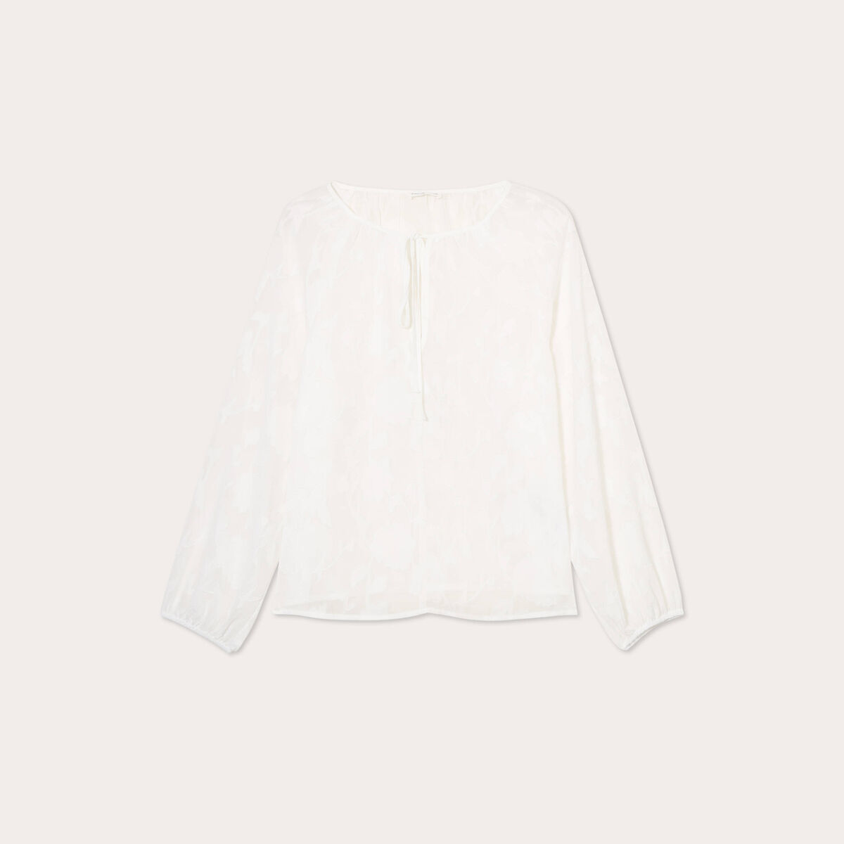 Blouse brodée ecru femme