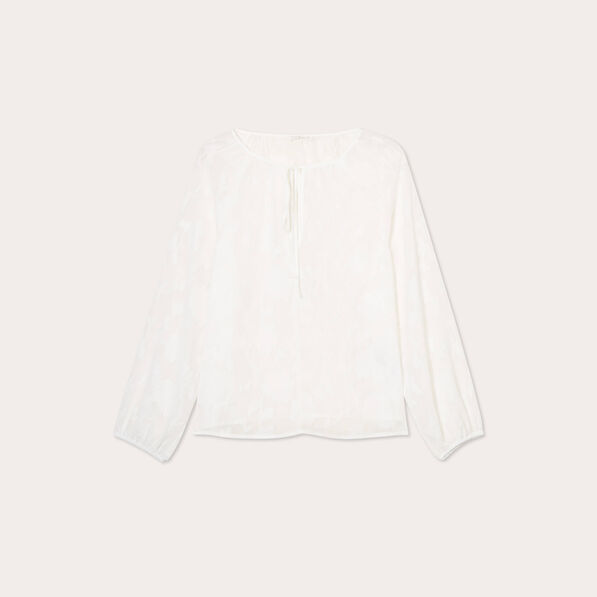 Blouse brodée ecru femme