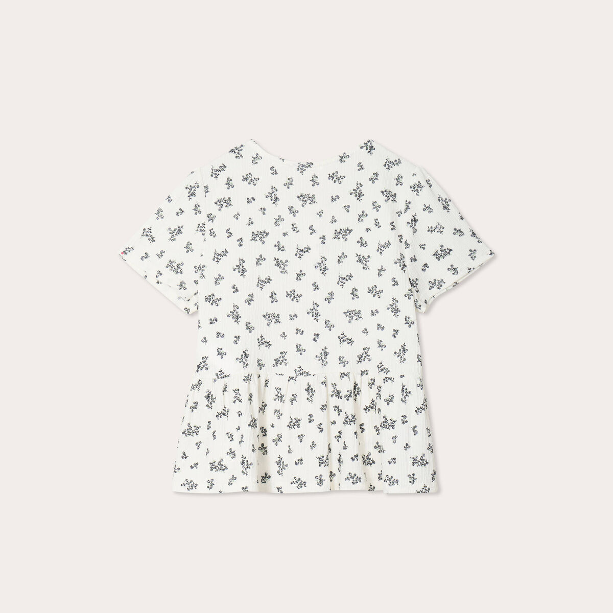 Blouse manches courtes ecru femme