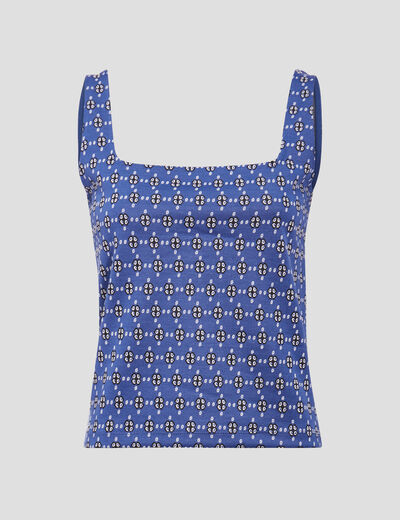 Débardeur bretelles larges bleu femme