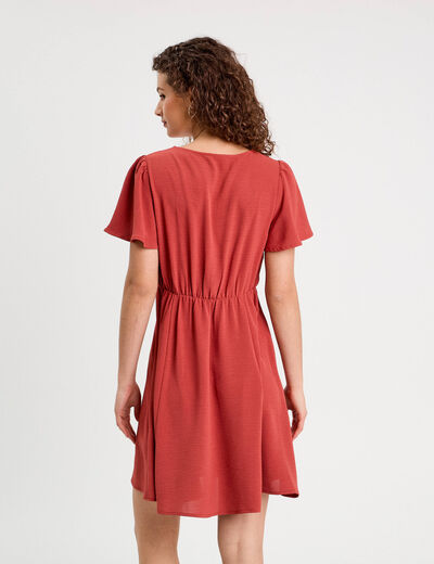 Robe évasée fluide vieux rose femme