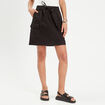 Jupe cargo taille à coulisse noir femme