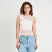 Débardeur effet crochet blanc femme