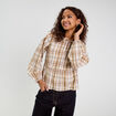 Blouse manches longues camel femme