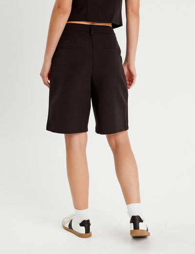 Bermuda large pinces noir femme