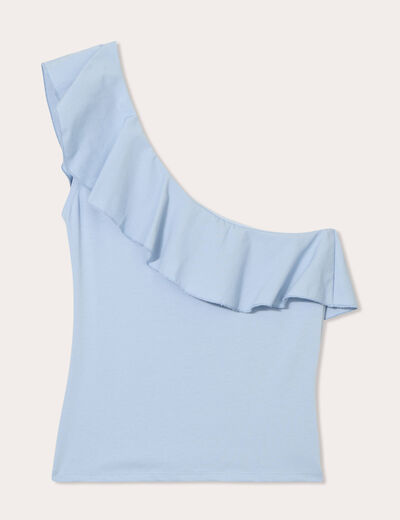 Débardeur asymétrique bleu clair femme