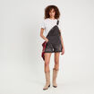 Salopette short en jean denim noir femme