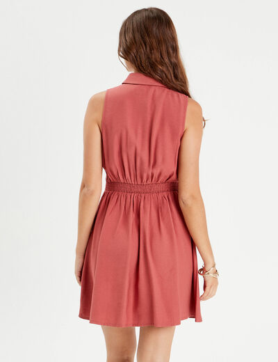 Robe chemise patineuse vieux rose femme