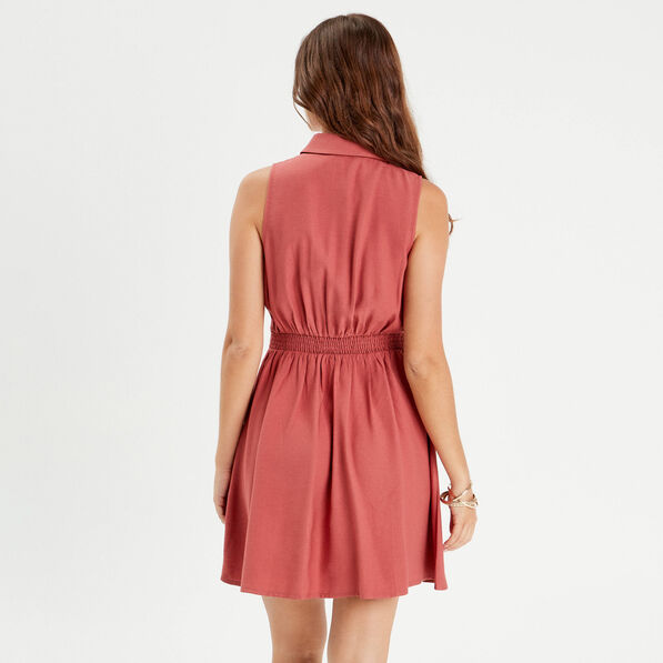 Robe chemise patineuse vieux rose femme