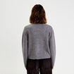 Pull avec perles gris fonc&eacute; femme