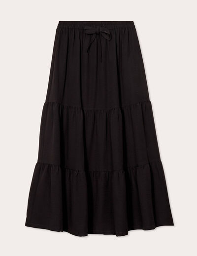 Jupe évasée longue noir femme