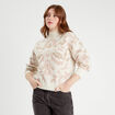Pull col montant ecru femme